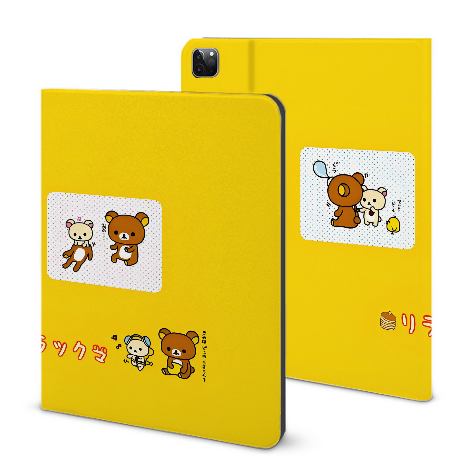 （画像用） リラックマ リラックマ キイロイトリ Rilakkuma Korilakkuma Kiiroitori IPad ケース ブック型 PUレザー TPU 耐衝撃 軽量 薄型 ペン収納なし 全面保護 IPad 各モデル対応